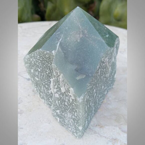 ❤️ green AVENTURINE crystal rock mineral point : calmness PROSPERITY chakra - Picture 4 of 6